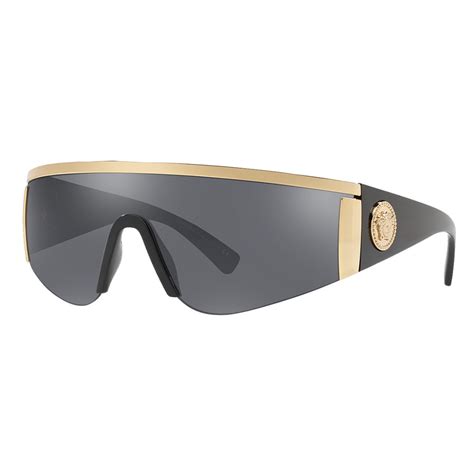 Mask sunglasses in gold